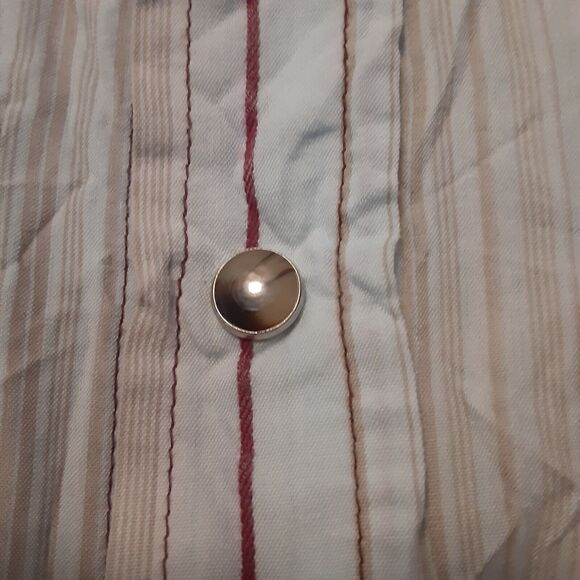 7 Diamonds Shirt XL Long Sleeve Button Blue Striped Pearl Snap Pockets Western - Picture 5 of 11